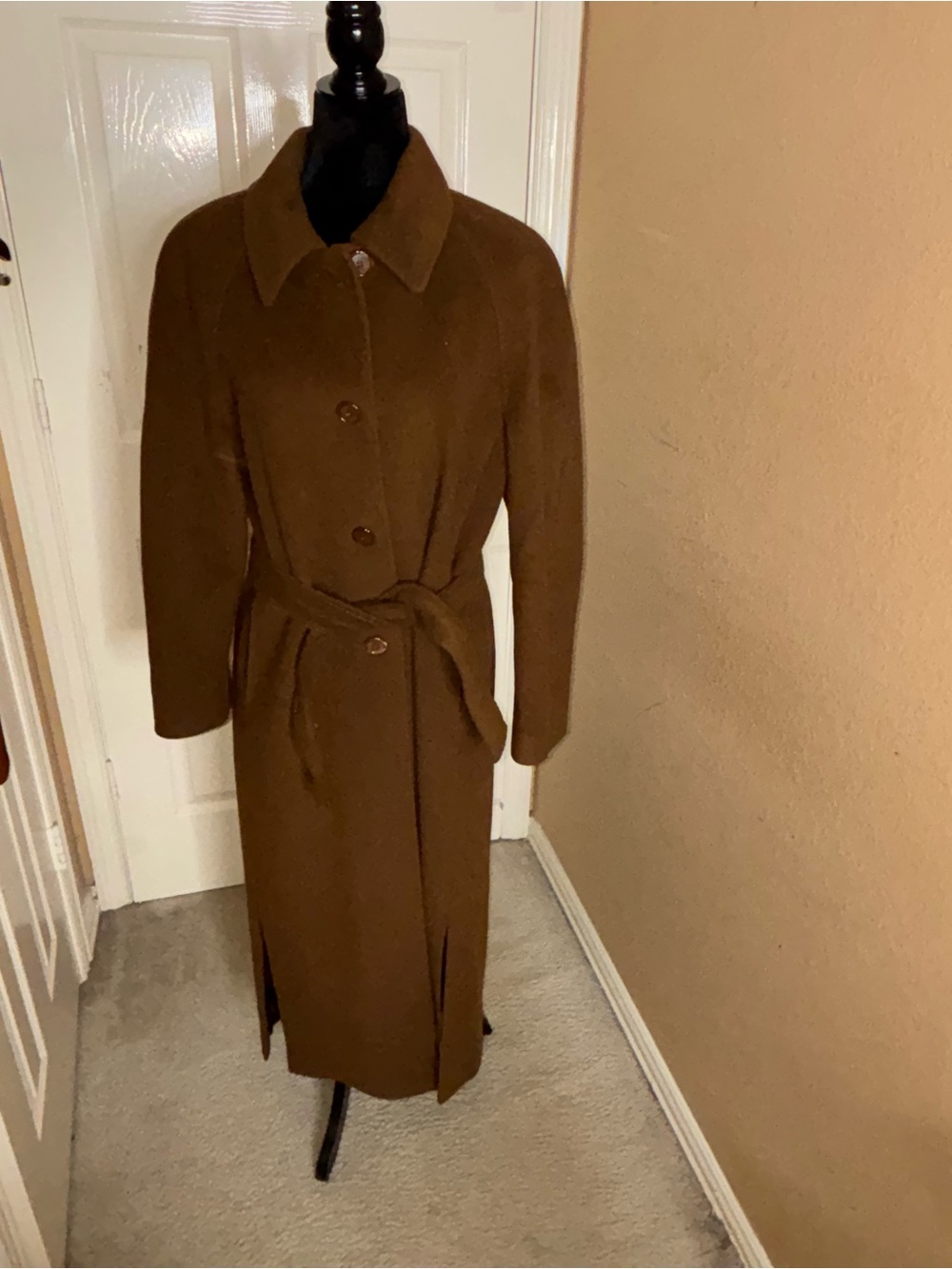 Hourihan by Jimmy Hourihan Women's Chocolate Wool Trench Coat EU 44 US 12